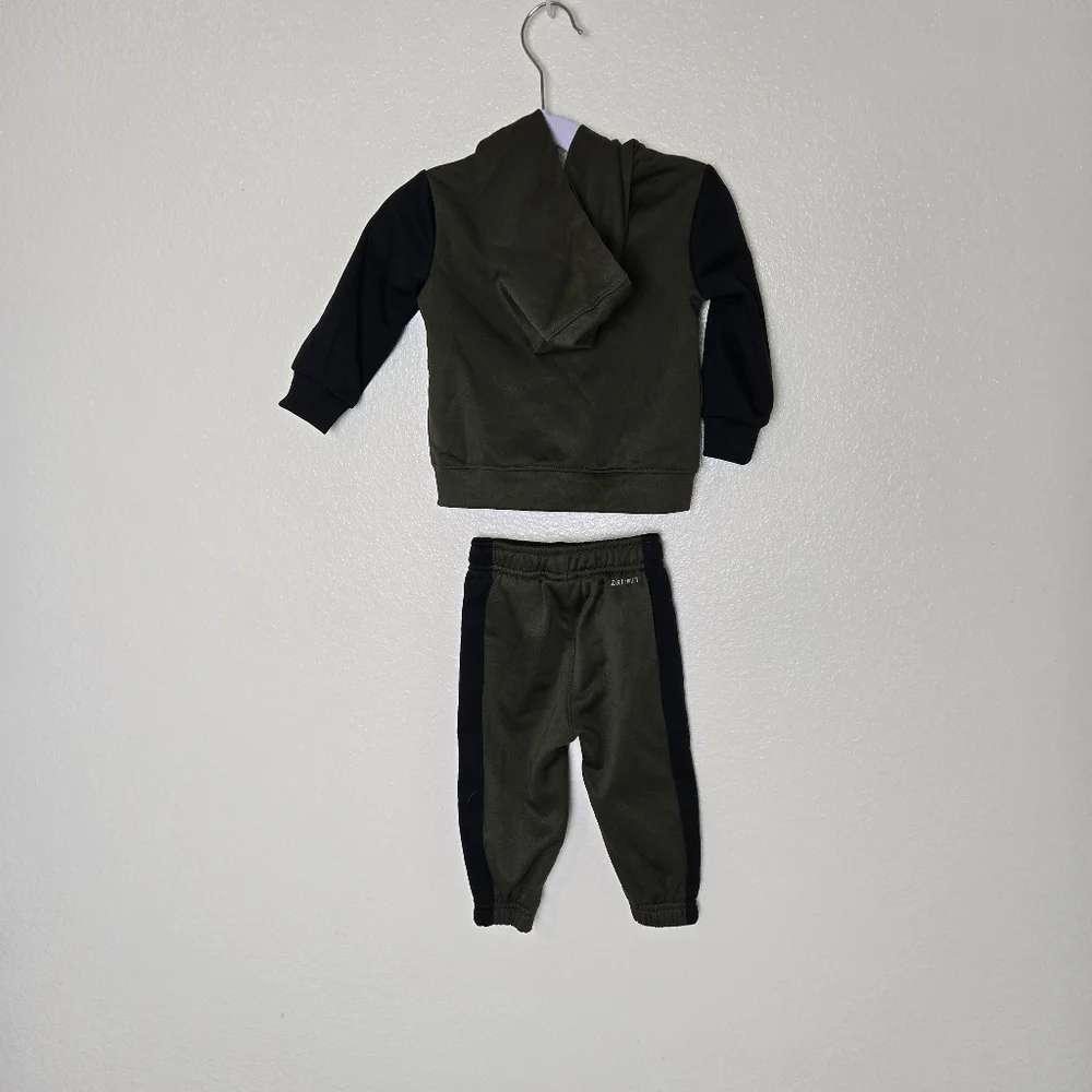 Nike Little Boys Tracksuit Full-Zip Hoodie & Jogger Pants‎ Set Dark Green 12M - Picture 2 of 13